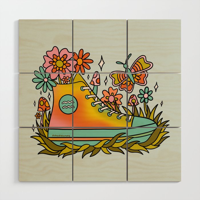 Aquarius Sneakers Wood Wall Art Gallery Image 1