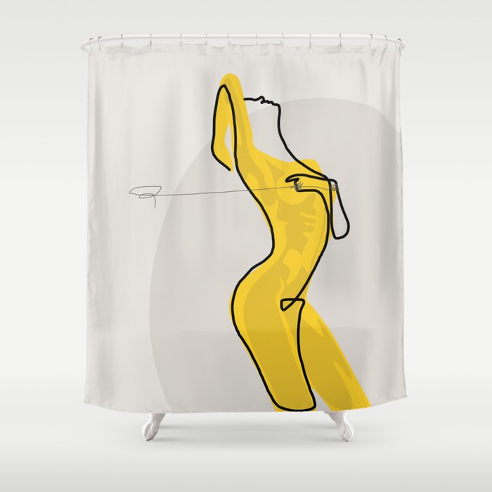 Mustard Moonlight  Shower Curtain Gallery Image 1