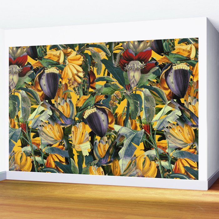 Banana and Leaf Garden Wall Mural Gallery Image 2