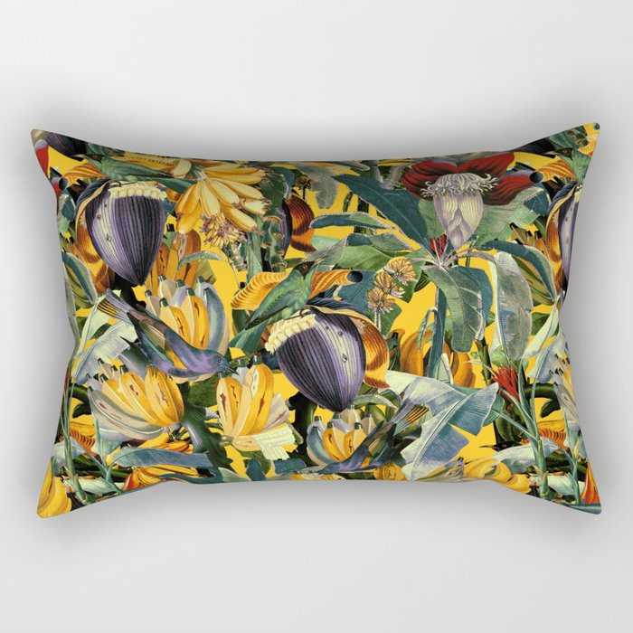 Banana and Leaf Garden Rectangular Pillow Gallery Image 2