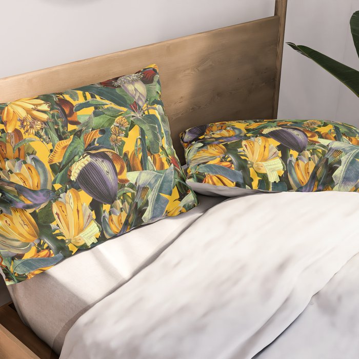 Banana and Leaf Garden Pillow Sham Gallery Image 2