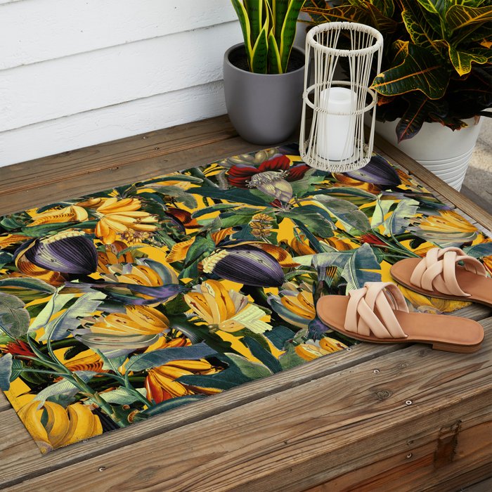 Banana and Leaf Garden Outdoor Rug Gallery Image 2