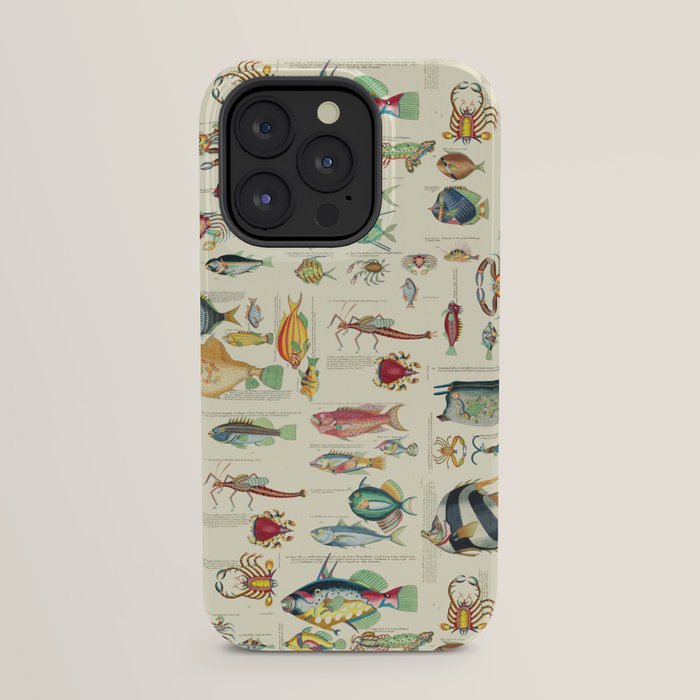 Multicolor  Vintage Fish And Sea Life Illustration iPhone Case Gallery Image 31