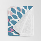 Festive, Floral Prints, Pink and Navy Blue Throw Blanket Gallery Image 3