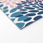 Festive, Floral Prints, Pink and Navy Blue Welcome Mat Gallery Image 2