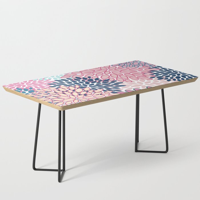 Festive, Floral Prints, Pink and Navy Blue Coffee Table Gallery Image 1