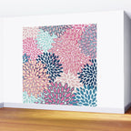 Festive, Floral Prints, Pink and Navy Blue Wall Mural Gallery Image 2