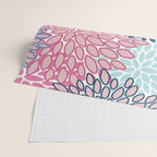 Festive, Floral Prints, Pink and Navy Blue Wrapping Paper Gallery Image 2