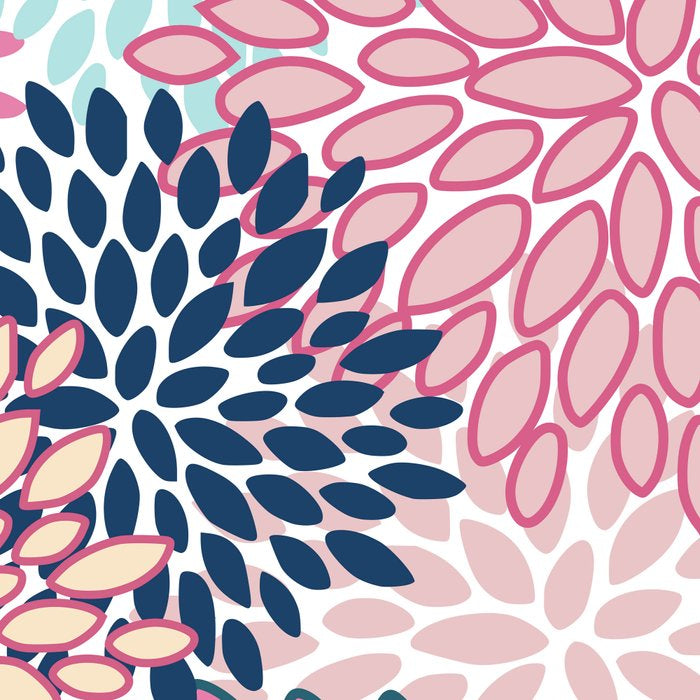 Festive, Floral Prints, Pink and Navy Blue Coffee Mug Gallery Image 2