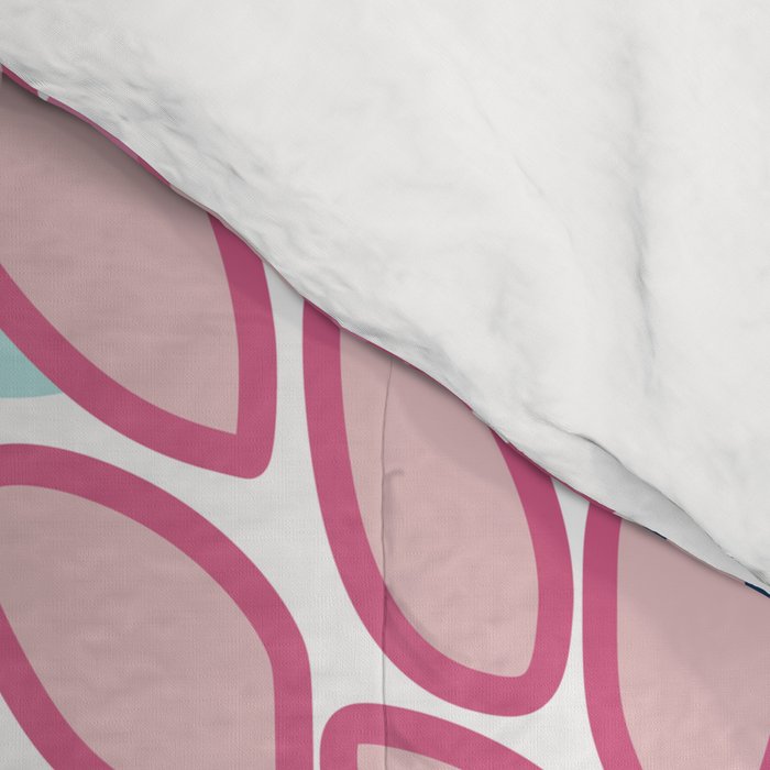 Festive, Floral Prints, Pink and Navy Blue Comforter Gallery Image 4