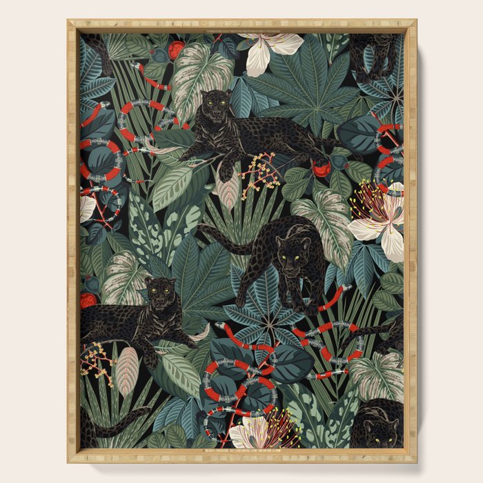 Tropical Black Panther Serving Tray Gallery Image 1