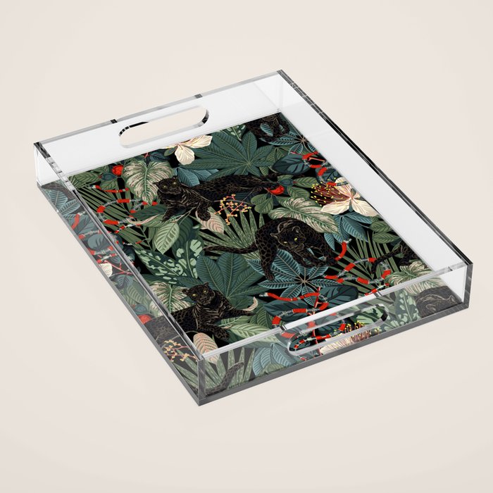 Tropical Black Panther Acrylic Tray Gallery Image 1