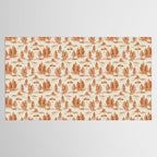 Orange Alien Abduction Toile De Jouy Pattern Tablecloth Gallery Image 2