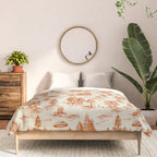 Orange Alien Abduction Toile De Jouy Pattern Comforter Gallery Image 3