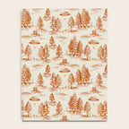 Orange Alien Abduction Toile De Jouy Pattern Notebook Gallery Image 4