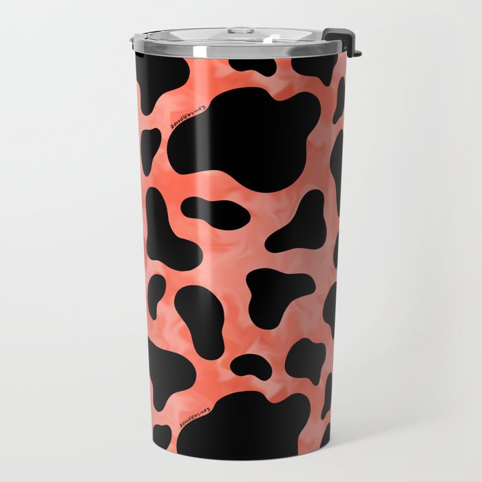 Coral Cow Print Travel Mug Gallery Image 2