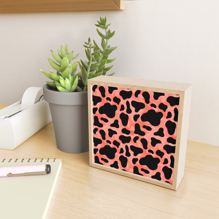 Coral Cow Print Mini Art Print Gallery Image 2