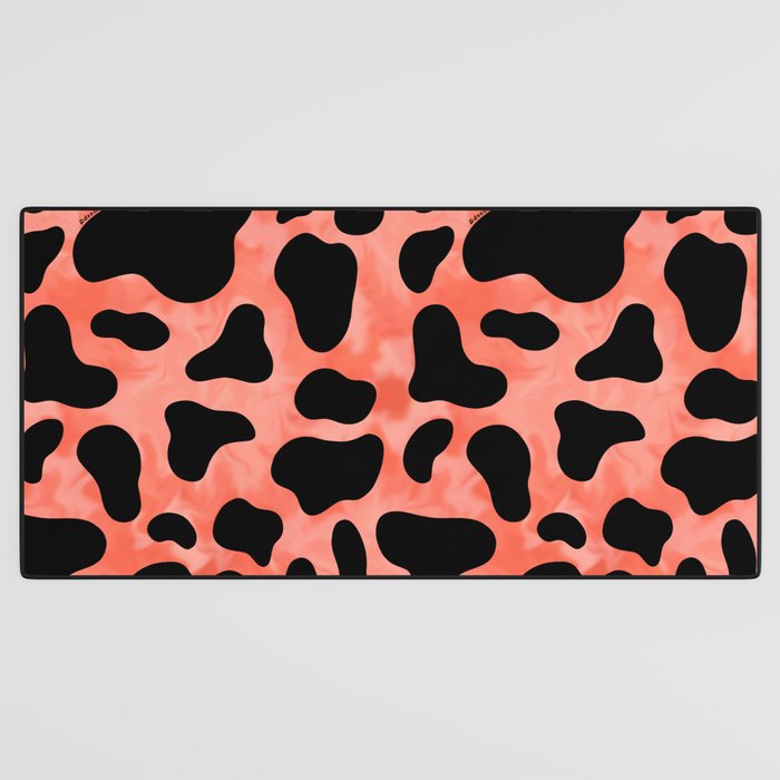 Coral Cow Print Desk Mat Gallery Image 3