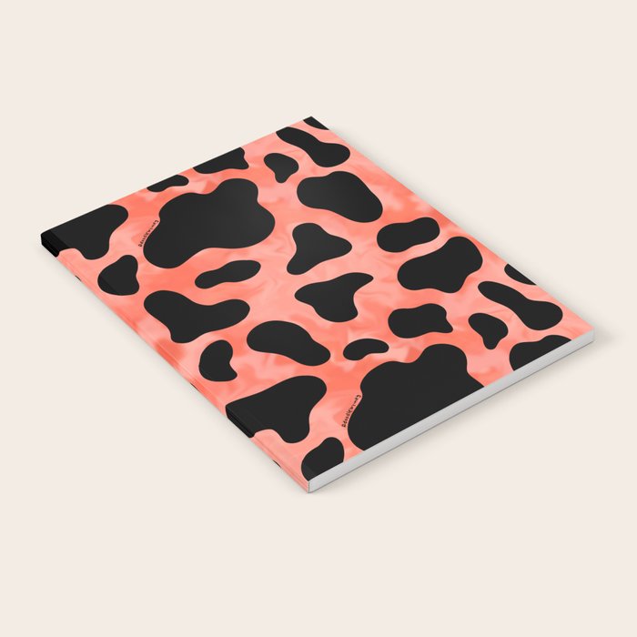 Coral Cow Print Notebook Gallery Image 2