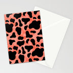 Coral Cow Print Stationery Card Gallery Image 2