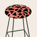 Coral Cow Print Stool Gallery Image 2