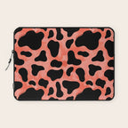 Coral Cow Print Laptop Sleeve Gallery Image 1