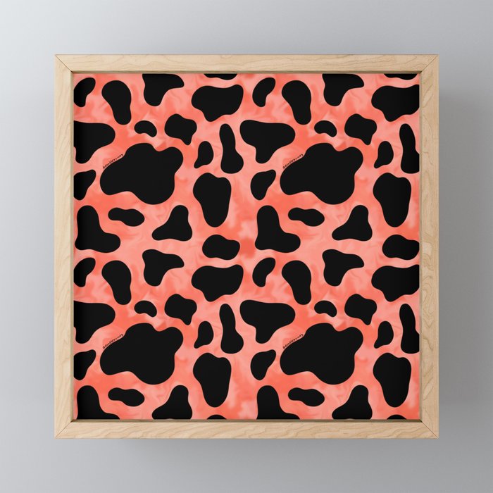 Coral Cow Print Mini Art Print Gallery Image 1