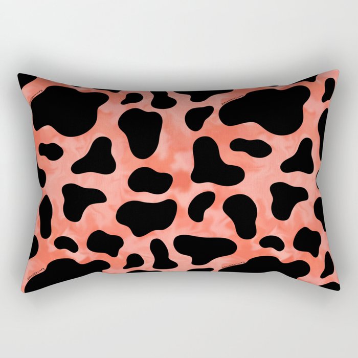 Coral Cow Print Rectangular Pillow Gallery Image 2
