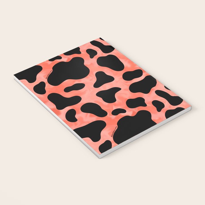 Coral Cow Print Notebook Gallery Image 3