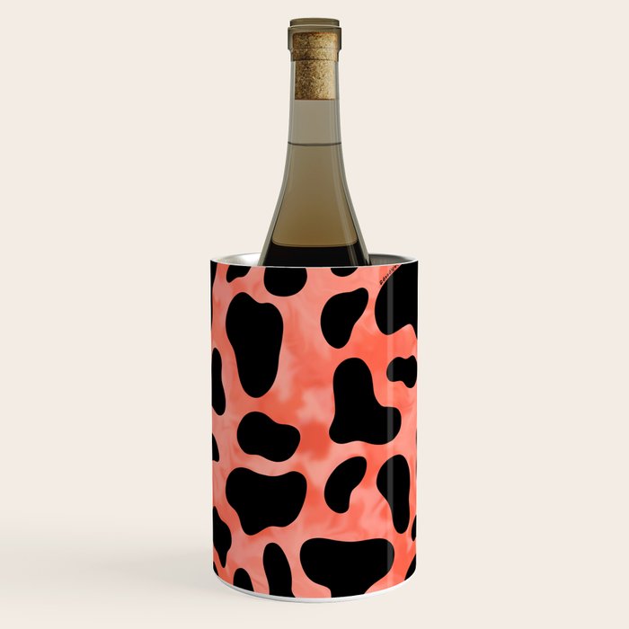 Coral Cow Print Wine Chiller Gallery Image 1