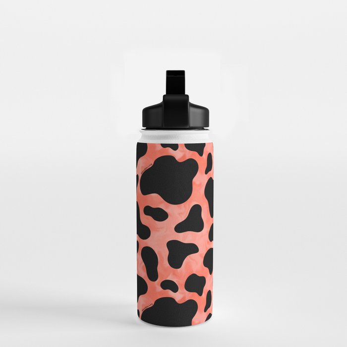 Coral Cow Print Water Bottle Gallery Image 2