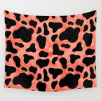 Coral Cow Print Wall Tapestry Gallery Image 4