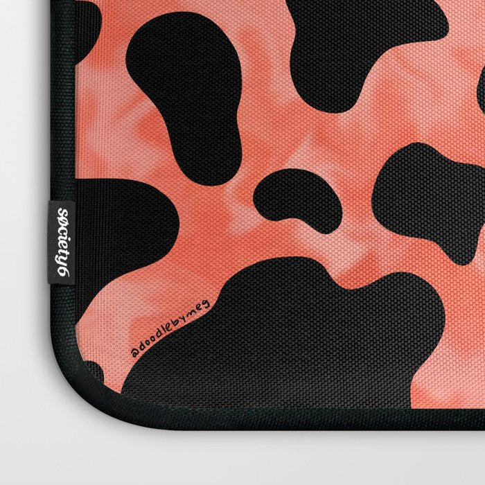 Coral Cow Print Laptop Sleeve Gallery Image 3