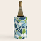 Terrazzo Mosaic Pattern, Teal Blue, Green, White Wine Chiller Gallery Image 2