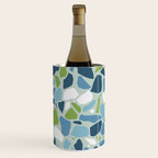 Terrazzo Mosaic Pattern, Teal Blue, Green, White Wine Chiller Gallery Image 1