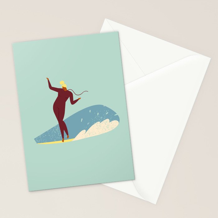 Surf girl Stationery Card Gallery Image 2