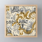Rococo Raccoons - gold Mini Art Print Gallery Image 1