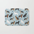German Shepherd Dog Paws and Bones Pattern Bath Mat Gallery Image 1