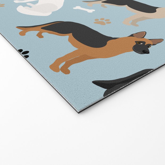 German Shepherd Dog Paws and Bones Pattern Welcome Mat Gallery Image 2