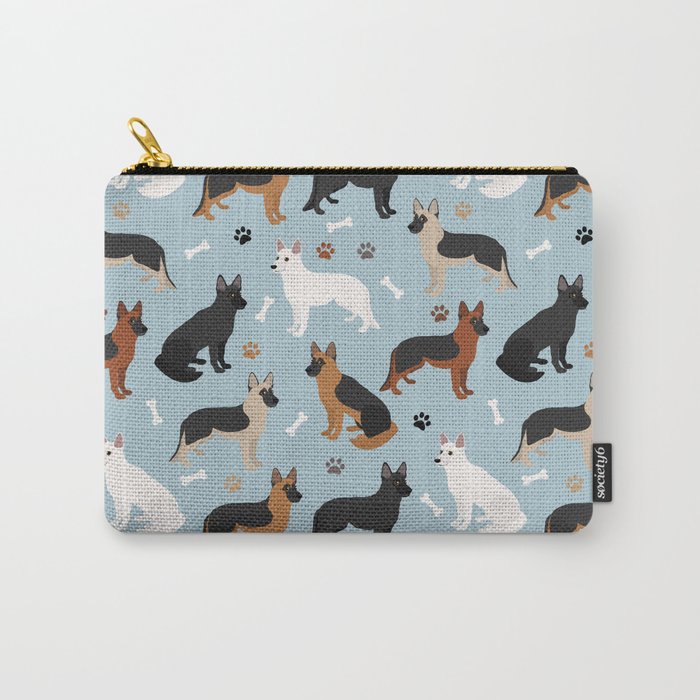 German Shepherd Dog Paws and Bones Pattern Carry All Pouch Gallery Image 1