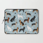 German Shepherd Dog Paws and Bones Pattern Laptop Sleeve Gallery Image 1