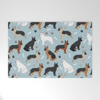 German Shepherd Dog Paws and Bones Pattern Welcome Mat Gallery Image 1
