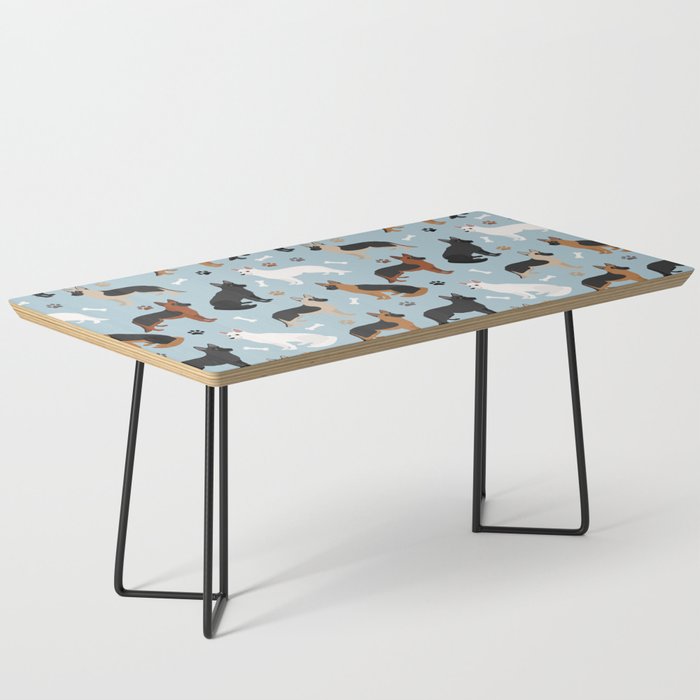 German Shepherd Dog Paws and Bones Pattern Coffee Table Gallery Image 1