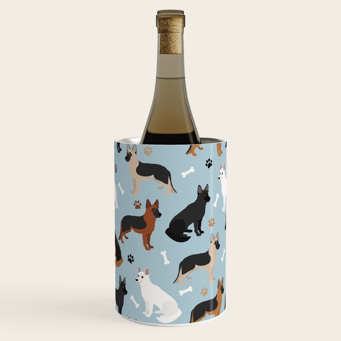 German Shepherd Dog Paws and Bones Pattern Wine Chiller Gallery Image 2
