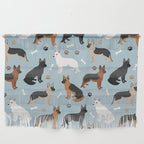 German Shepherd Dog Paws and Bones Pattern Wall Hanging Gallery Image 1
