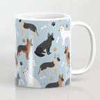 German Shepherd Dog Paws and Bones Pattern Coffee Mug Gallery Image 1