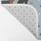 German Shepherd Dog Paws and Bones Pattern Bath Mat Gallery Image 2