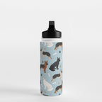 German Shepherd Dog Paws and Bones Pattern Water Bottle Gallery Image 3