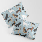 German Shepherd Dog Paws and Bones Pattern Pillow Sham Gallery Image 3