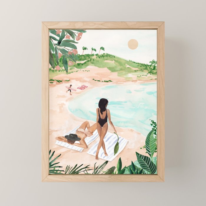 Couple at the Beach Mini Art Print Gallery Image 1